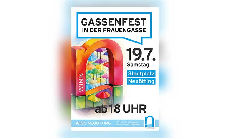 Plakat des Gassenfestes in bunten Farben.